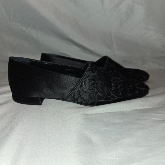 Emporio Armani Black Velvet Loafer with Floral Print main image 4